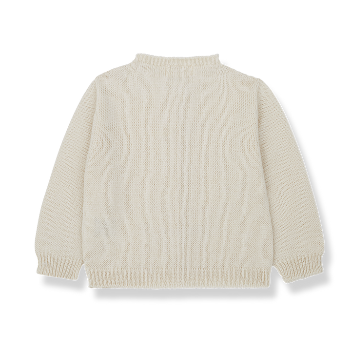 top l/s wool knit - ecru