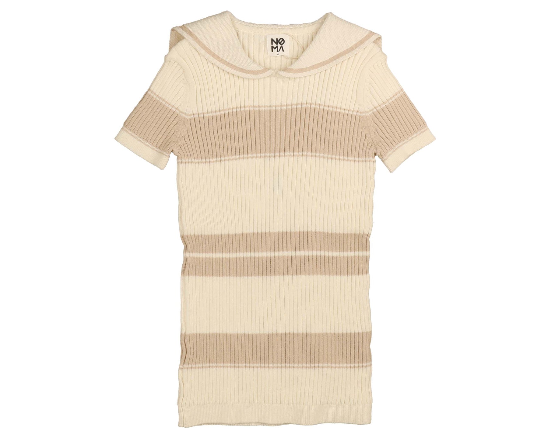 top s/s striped knit sailor collared sweater - sand – Lily and Todd