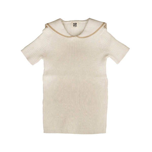 top s/s solid sailor collar sweater - sand – Lily and Todd