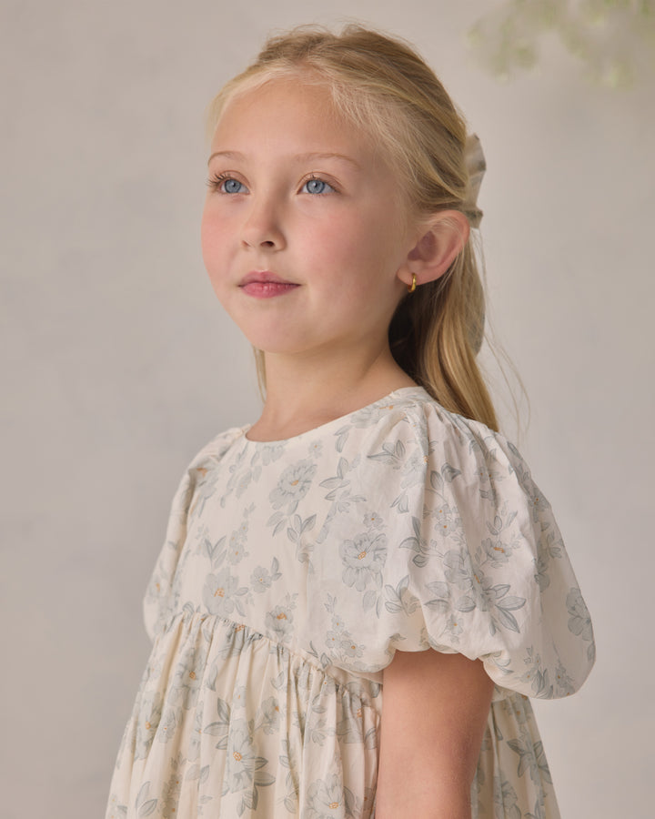 clip english rose print bow - ivory