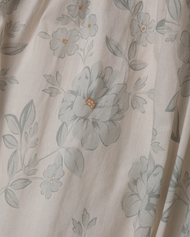 one piece smocked english rose print romper - ivory