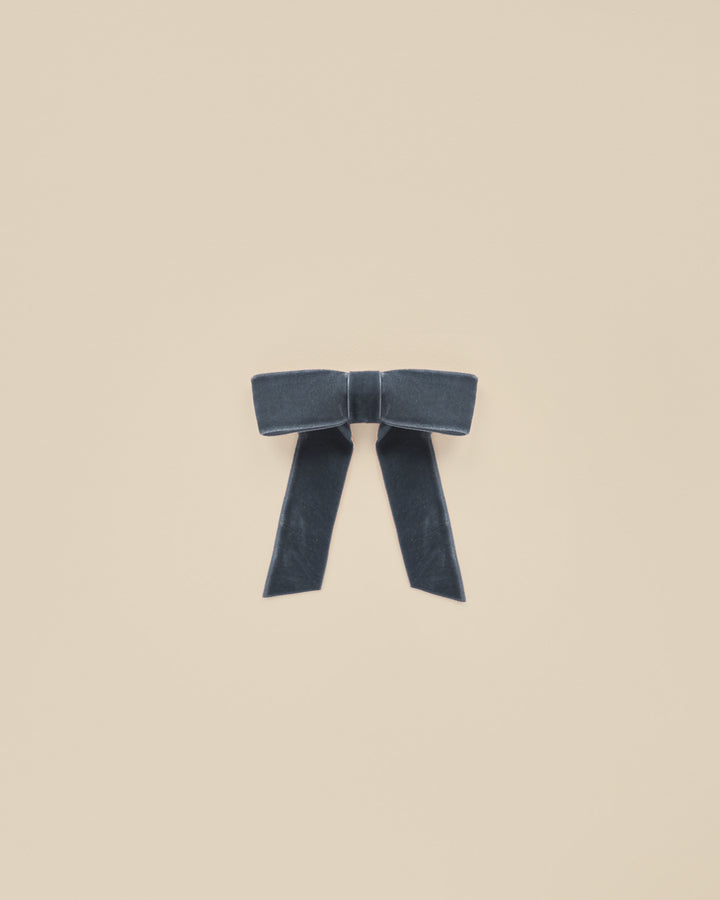 clip velvet bow - midnight