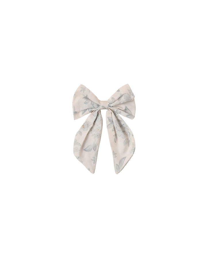 clip english rose print bow - ivory