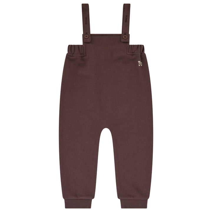 set outfit printed mockneck and overalls - brown