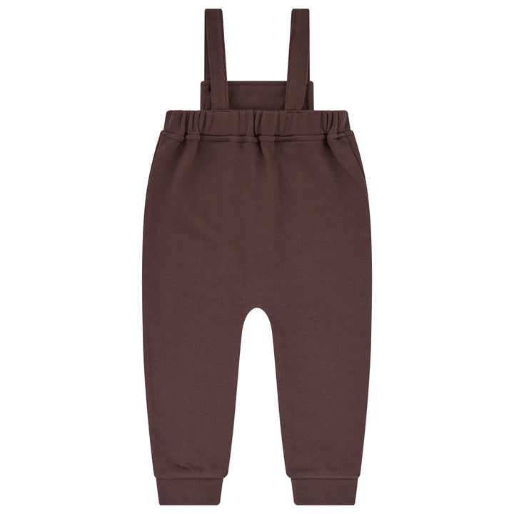 set outfit printed mockneck and overalls - brown
