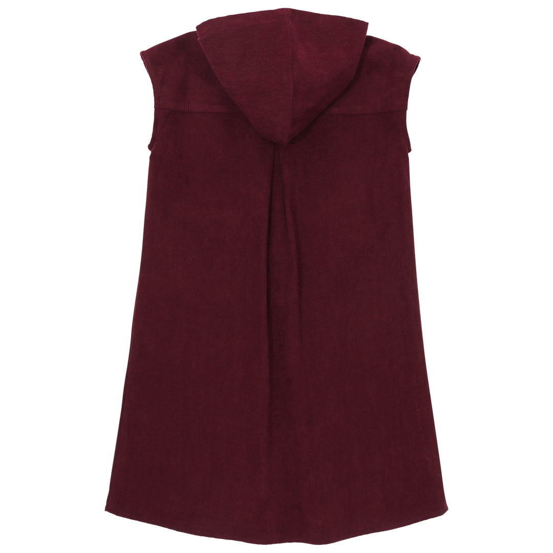 dress corduroy hooded jumper - wine-28