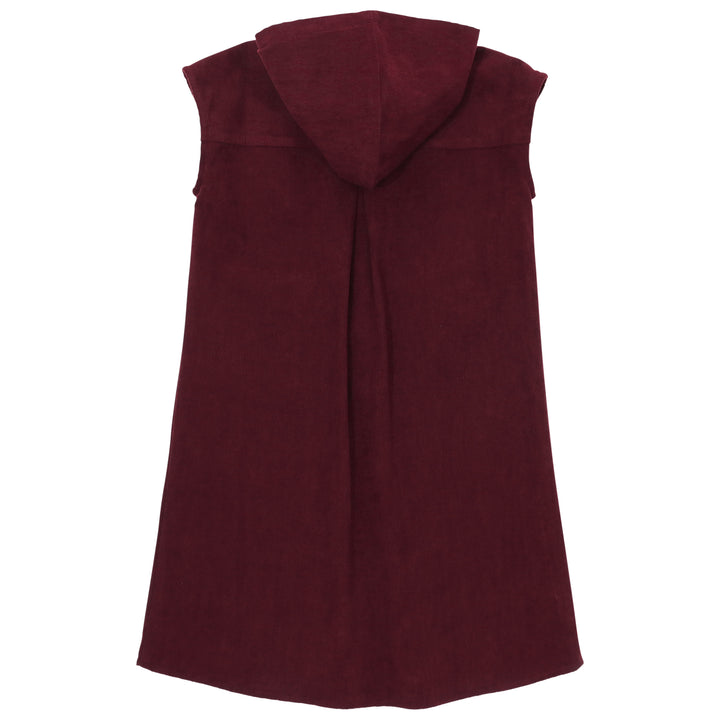 dress corduroy hooded jumper - wine-28