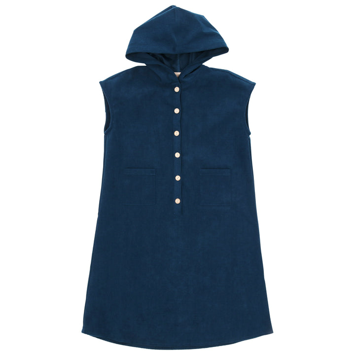 dress corduroy hooded jumper - peacock blue-13