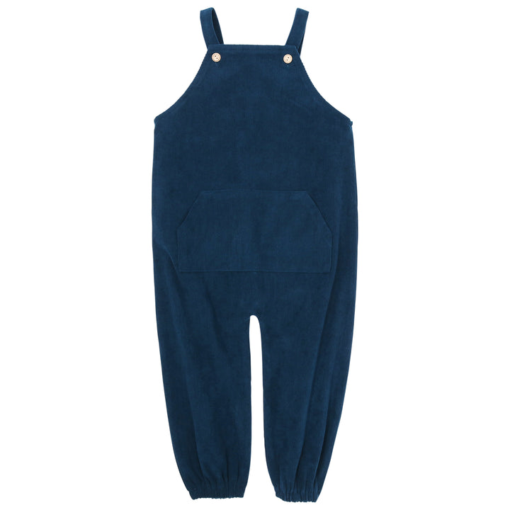 one piece corduroy pocket overalls - peacock blue-13