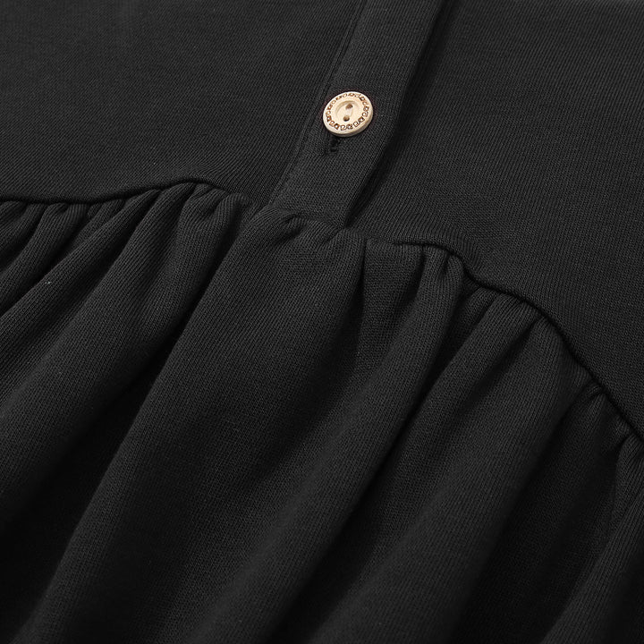dress vintage henley with hood - black-9