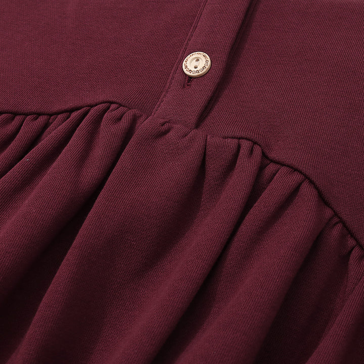 dress soft corduroy henley - wine-28