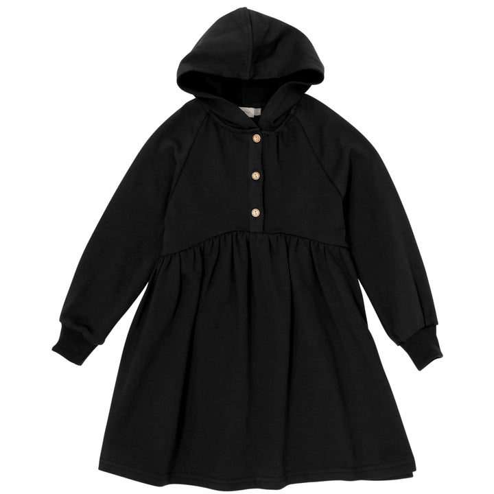 dress vintage henley with hood - black-9