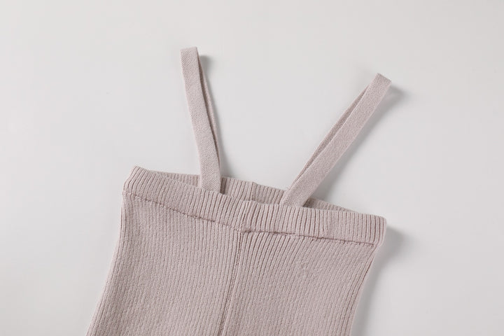 one piece knit suspender - mauve