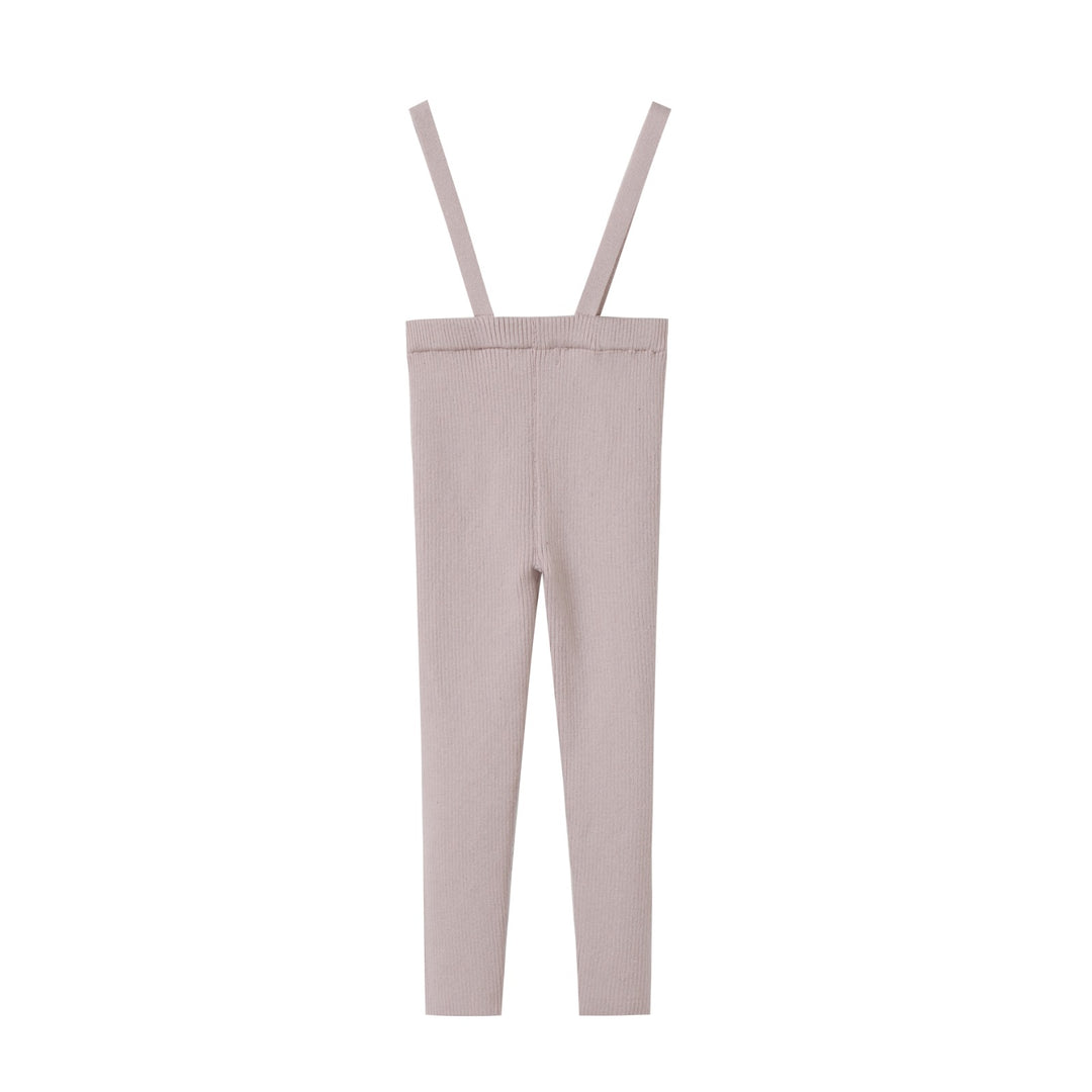 one piece knit suspender - mauve