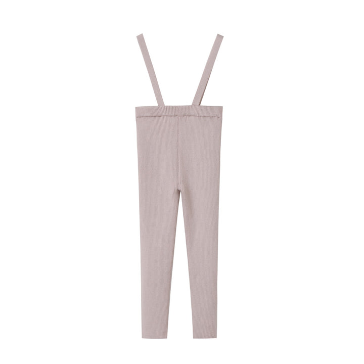 one piece knit suspender - mauve