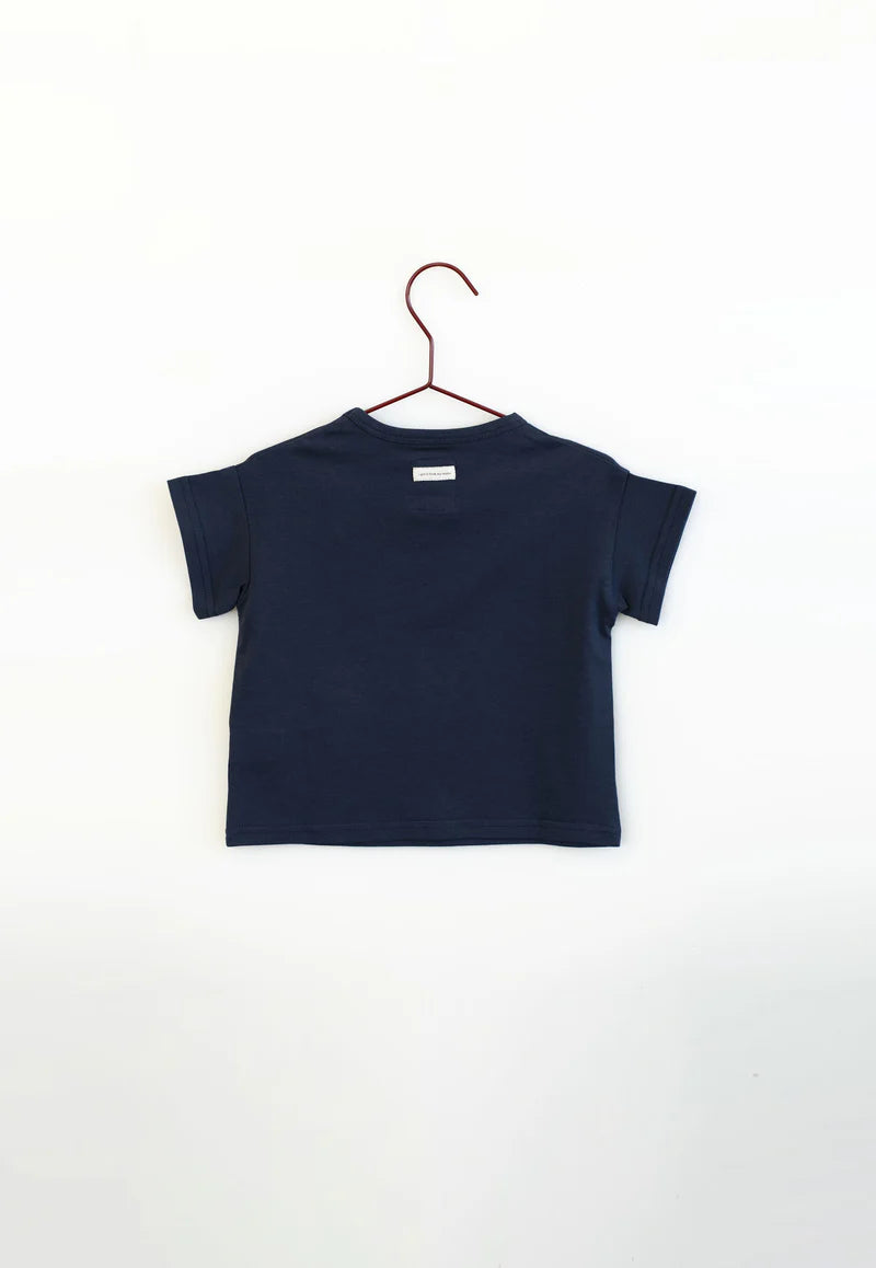 tee s/s relaxed text - navy