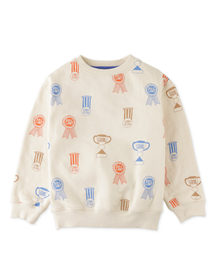 tee l/s sweat stamps - antique white