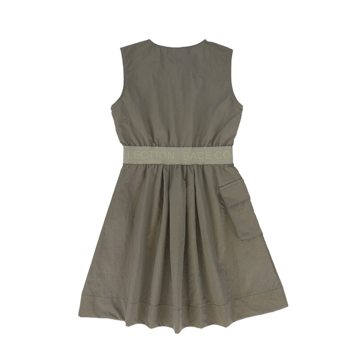 dress waisted zip up jumper with side pocket - olive