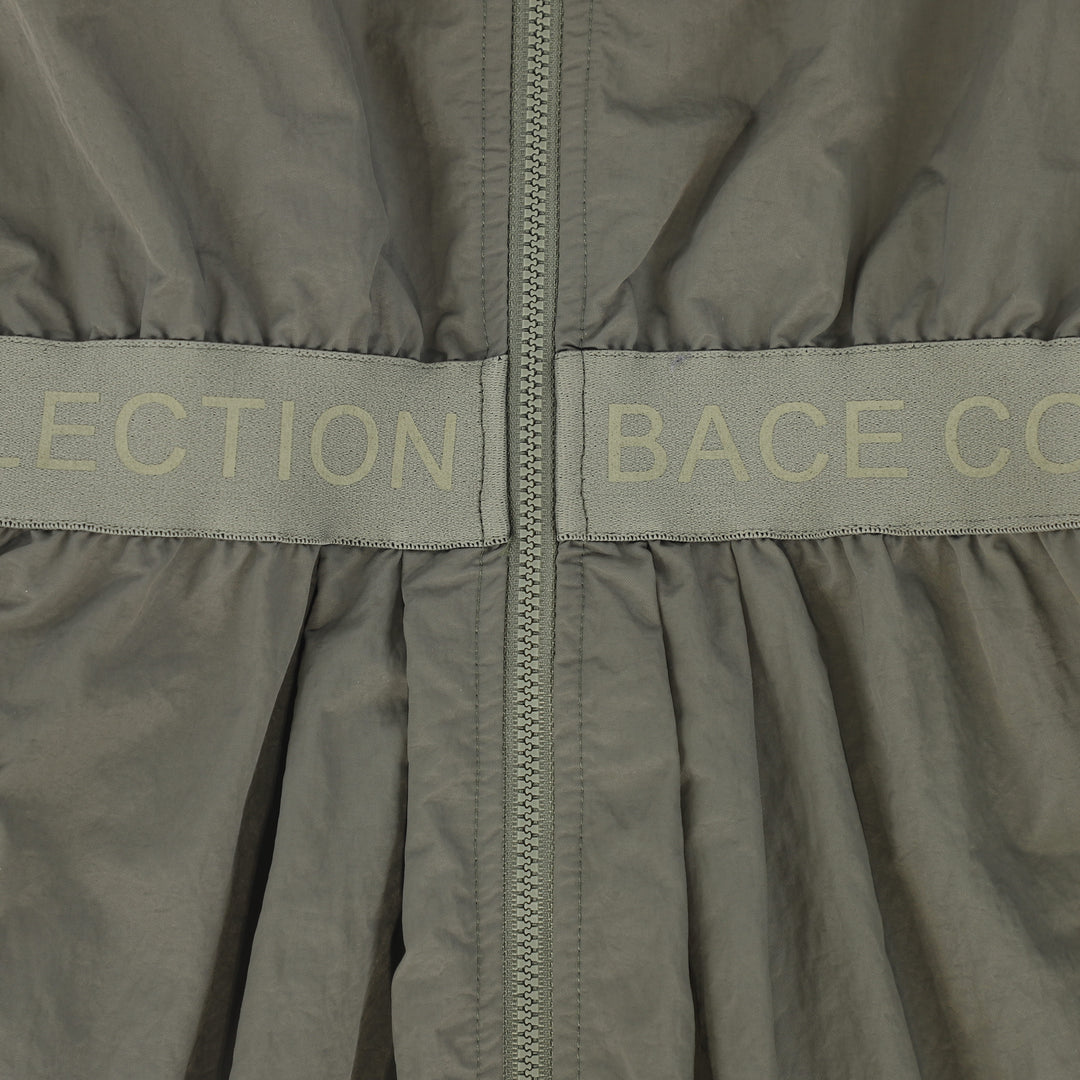 dress waisted zip up jumper with side pocket - olive