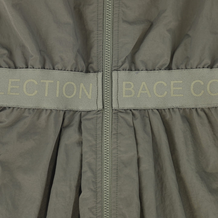 dress waisted zip up jumper with side pocket - olive