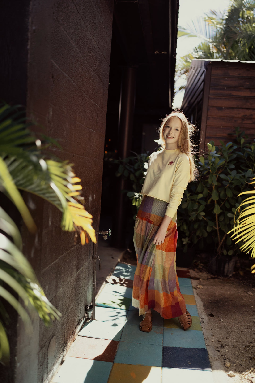 skirt low waisted plaid - pink