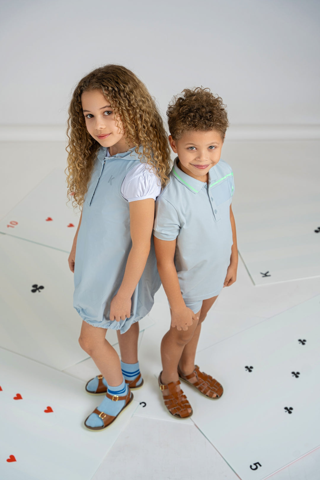 polo s/s combo fabric - blue