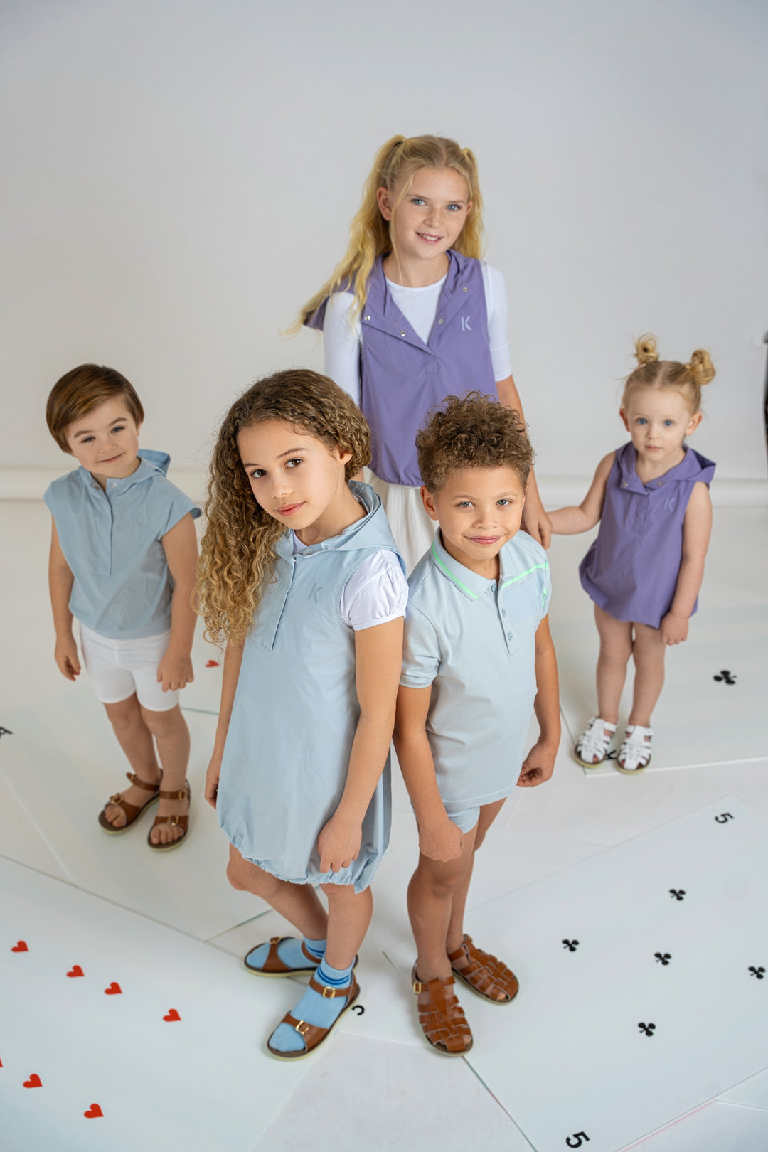 set outfit raincoat fabric hooded vest and shorts - blue