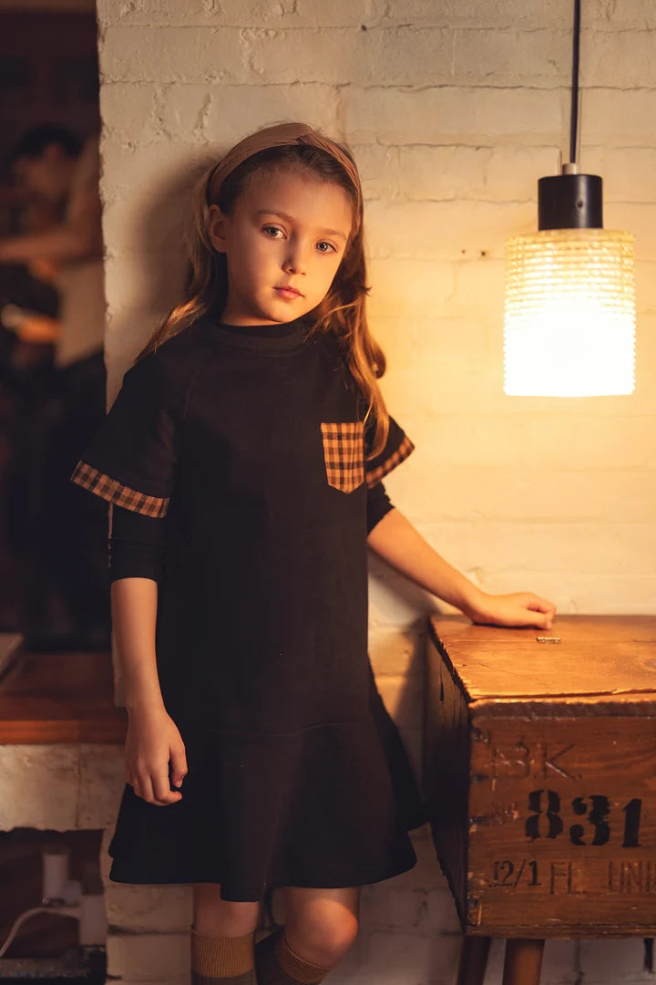 jumper plaid detail - black-9