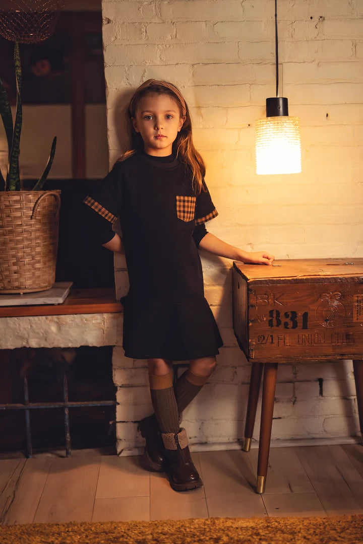 jumper plaid detail - black-9
