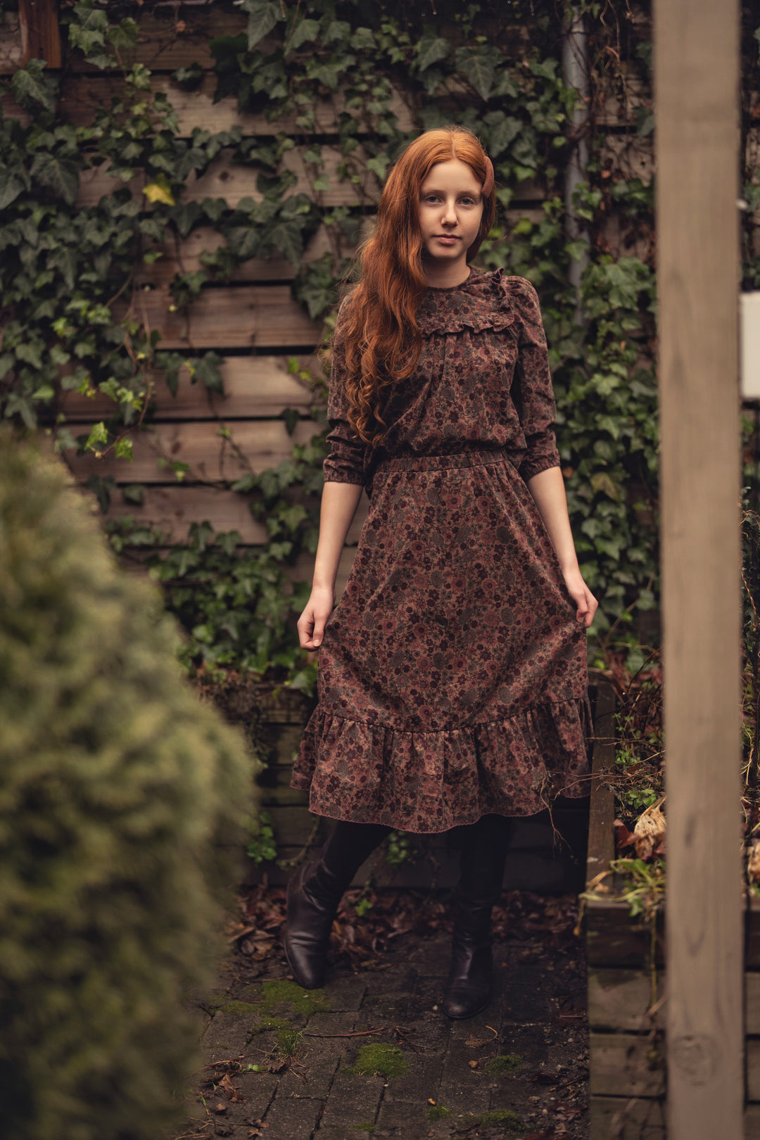 skirt corduroy flower print - floral-16