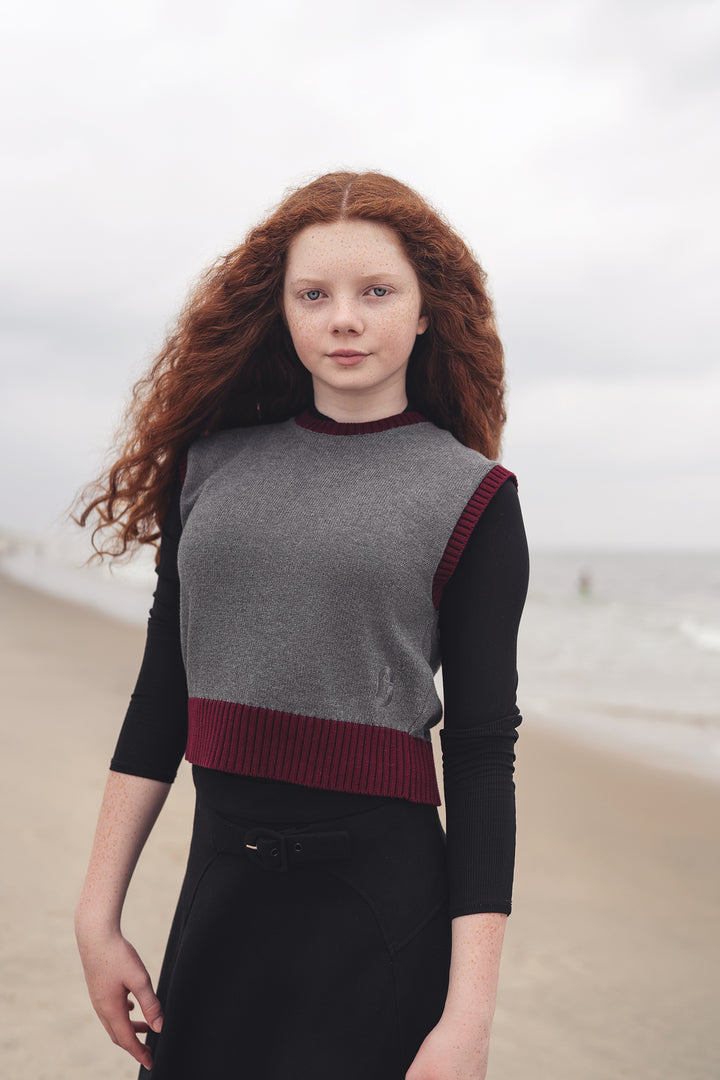 skirt front buckle flowy - black