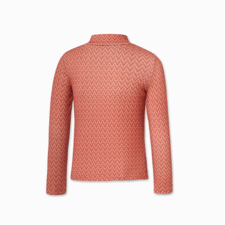 tee l/s geometric print mockneck - red