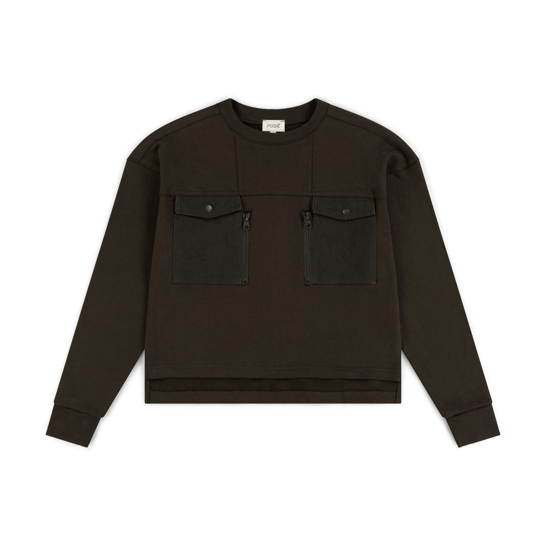 top l/s noa pocket sweatshirt - fog