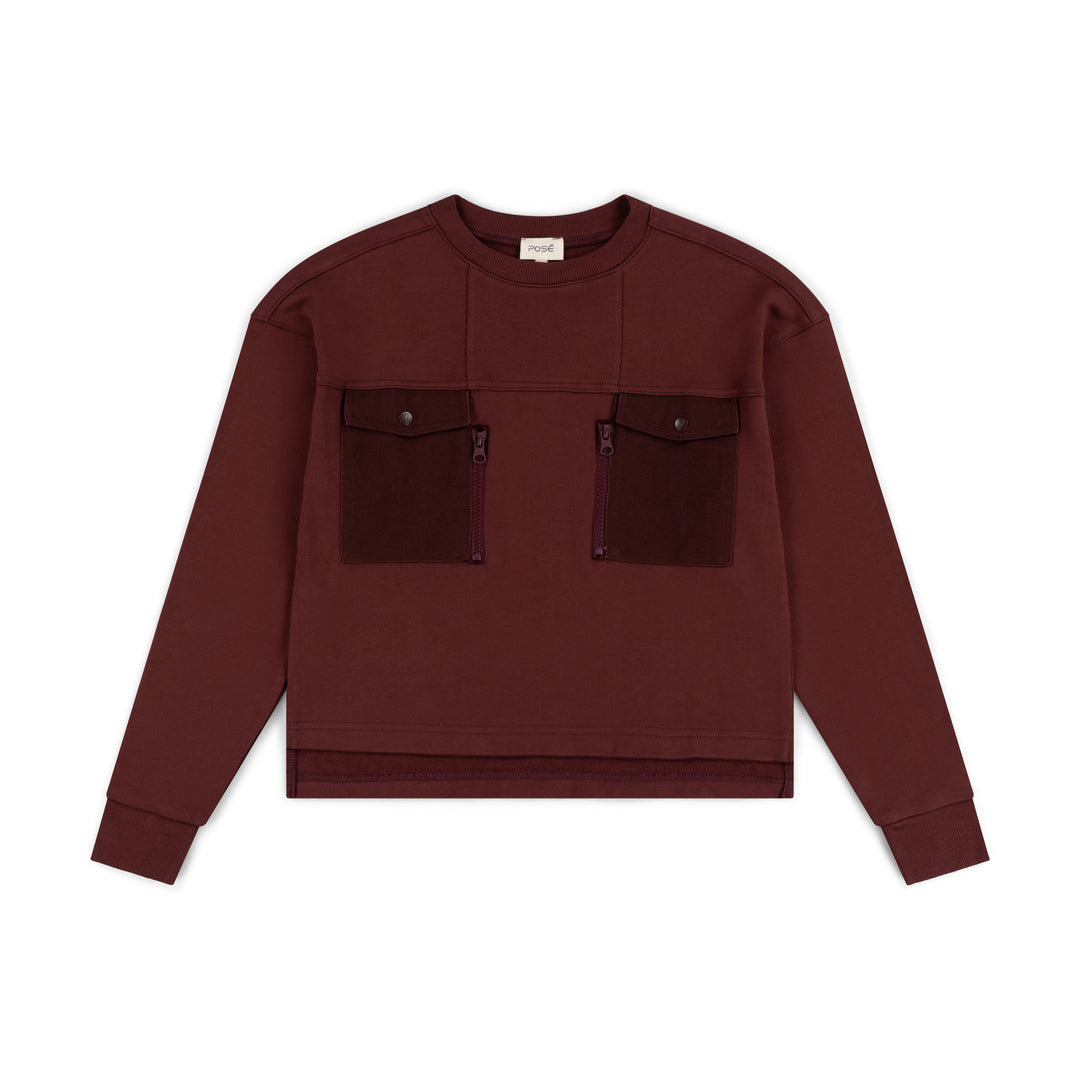 top l/s noa pocket sweatshirt - plum