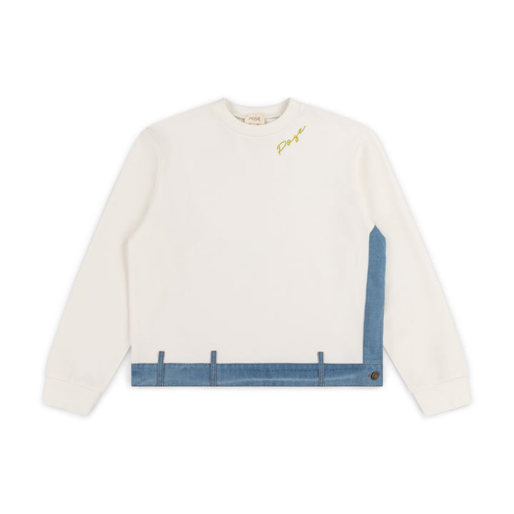 top l/s sweatshirt chloe - chambray lime