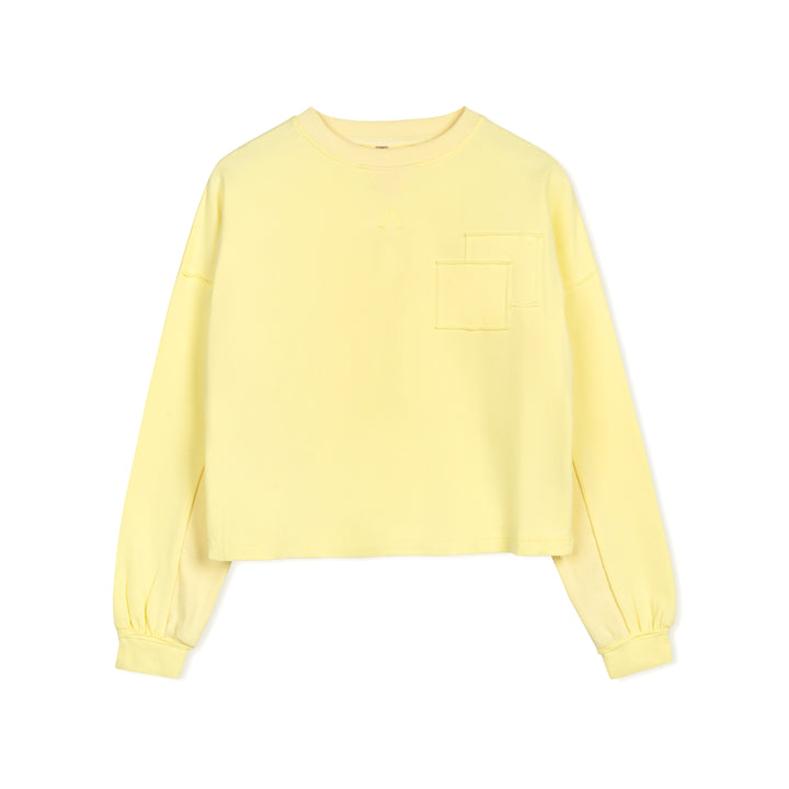 top l/s double patch pocket - yellow