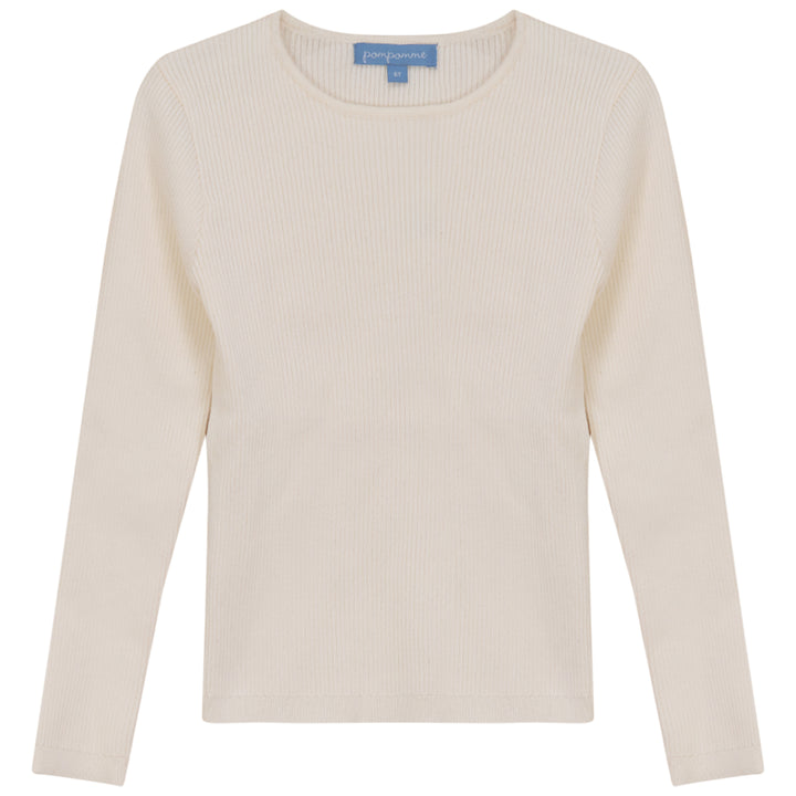 top l/s ribbed sweater - cream