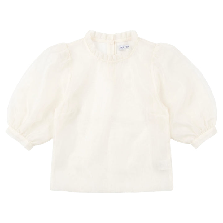 dress organza low cut jumper and frill shirt - cream/black