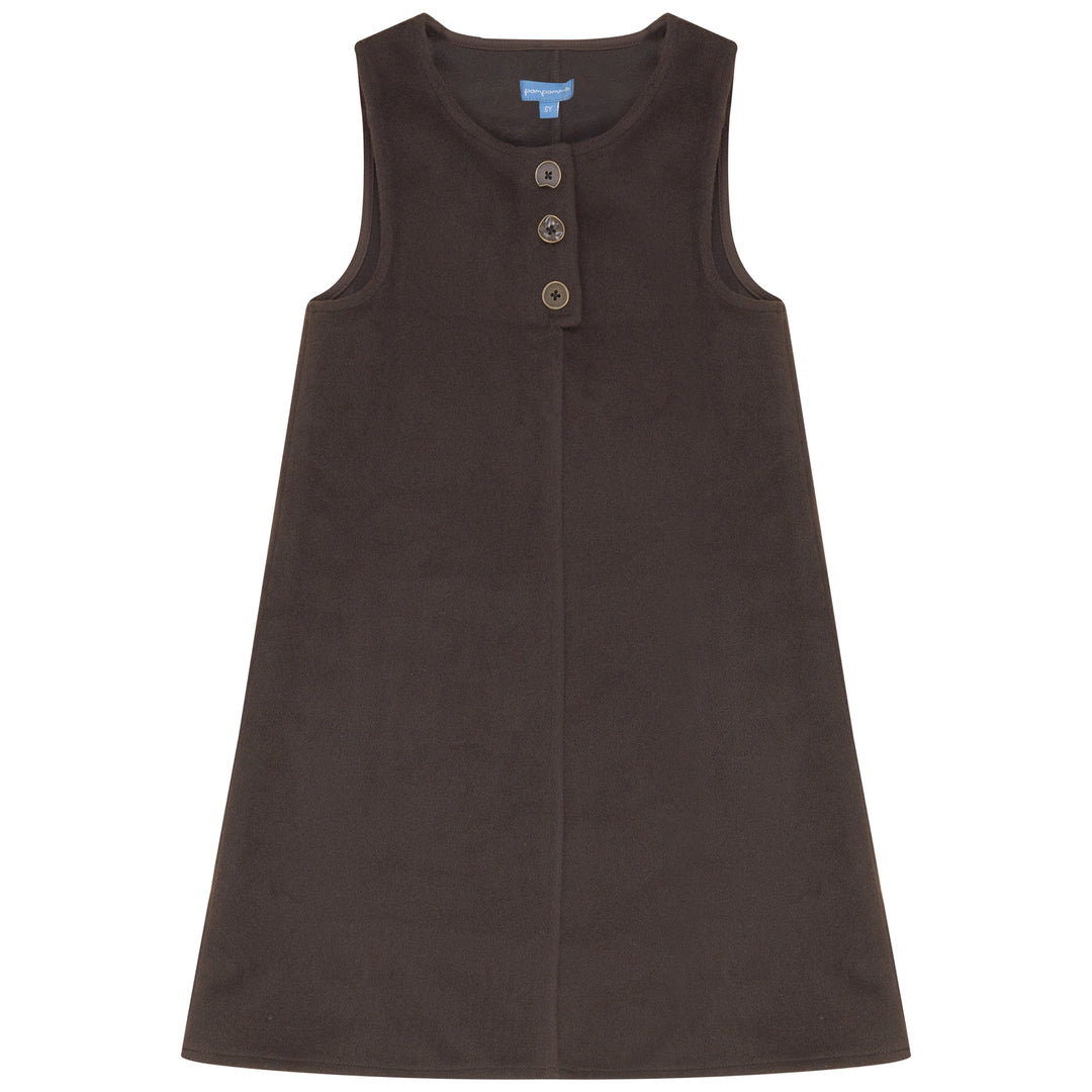 dress wool placket detail jumper - brown