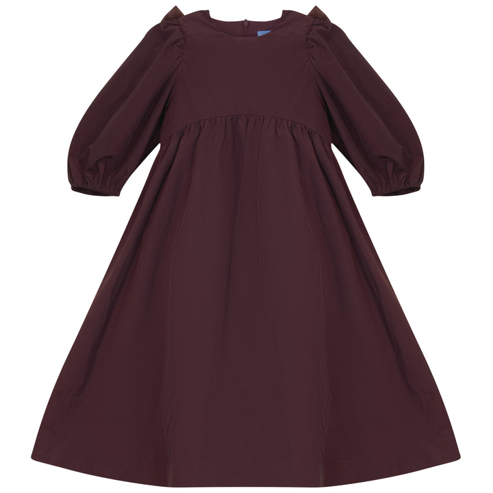 dress shiny taffeta tulle bow in back - burgundy