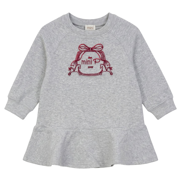 dress velvet logo sweatshirt - grey/red