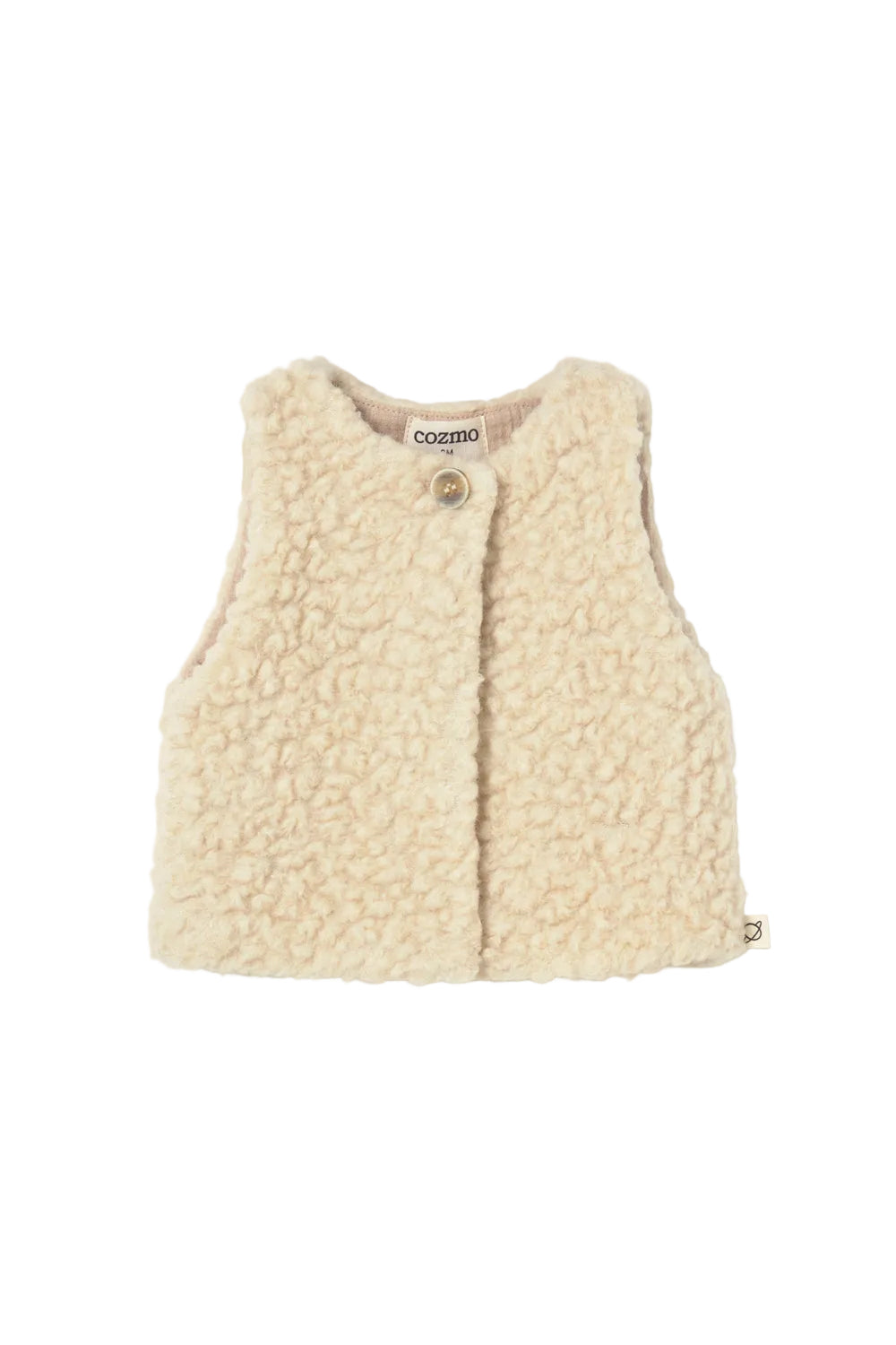 vest sherpa button - ivory