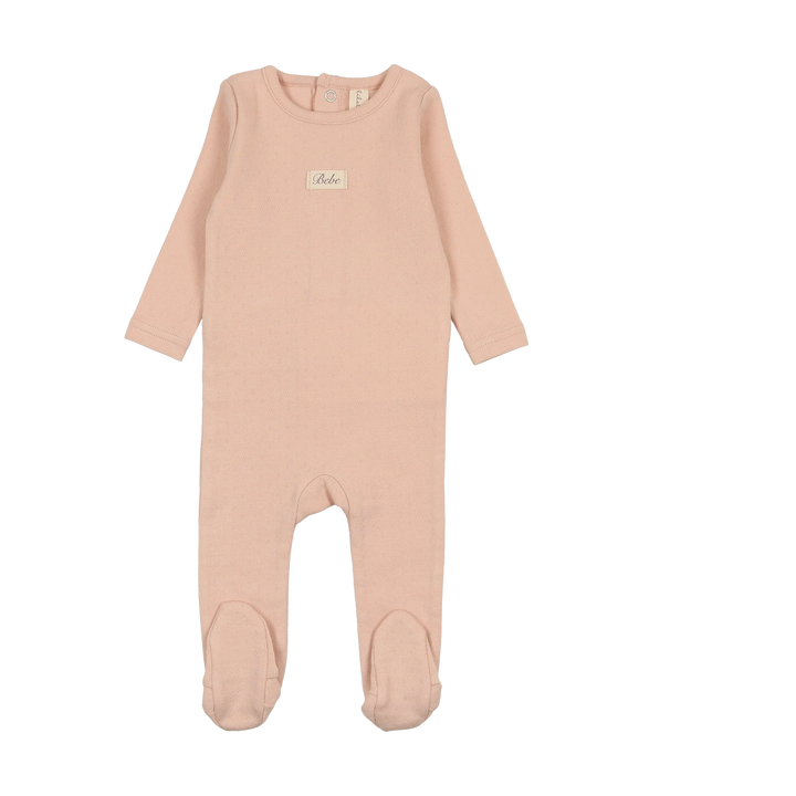 footie pointelle bebe - shell pink