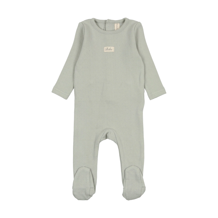 footie pointelle bebe - seafoam