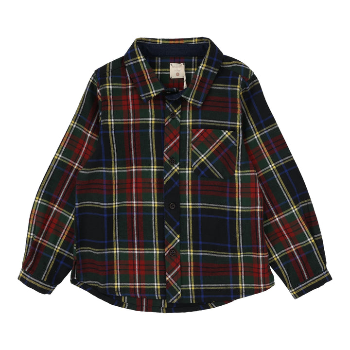 shirt l/s plaid - navy plaid