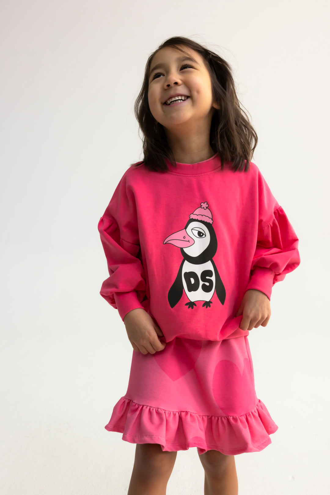 top l/s penguin sweatshirt - pink