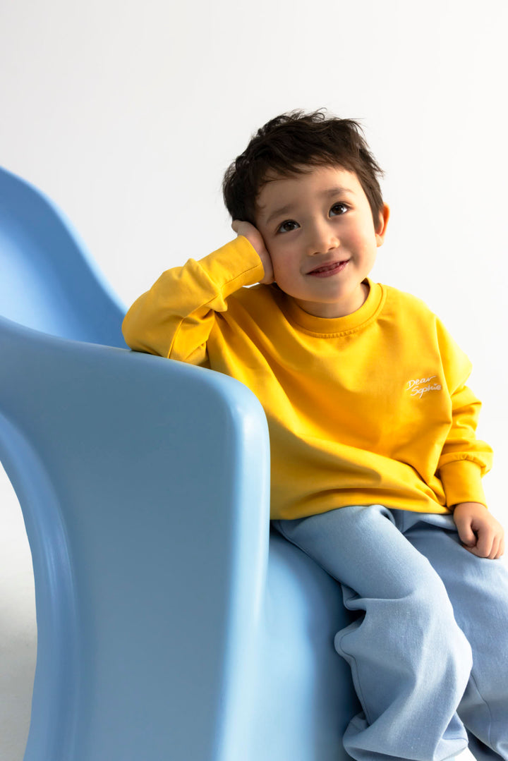 top l/s penguin back sweatshirt - yellow