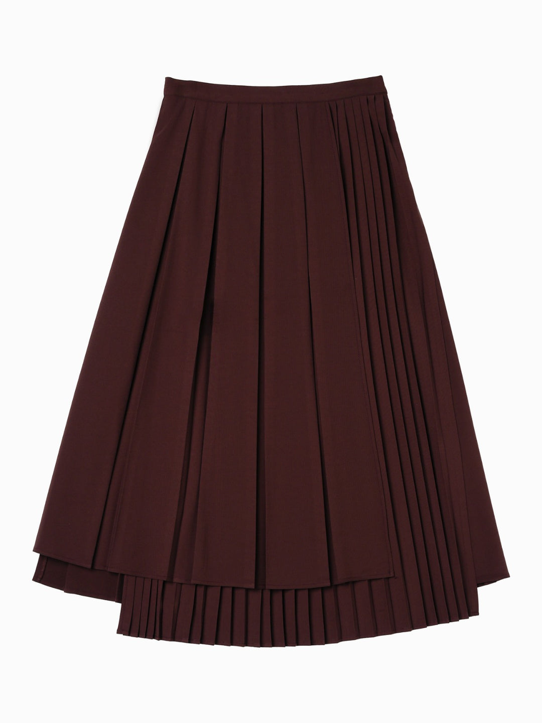 skirt pleated wrap look - brown