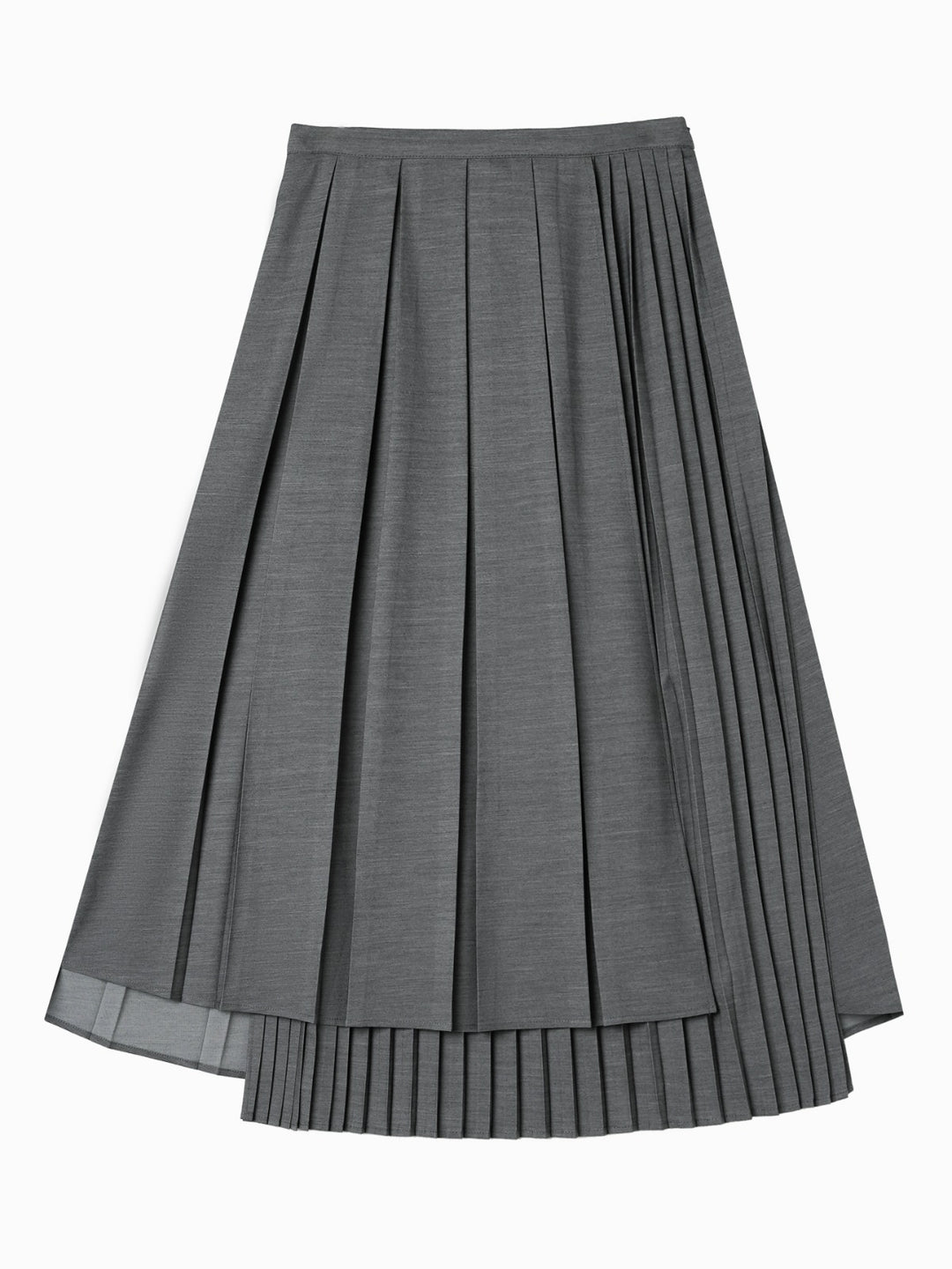 skirt multi stripe open pleated - grey