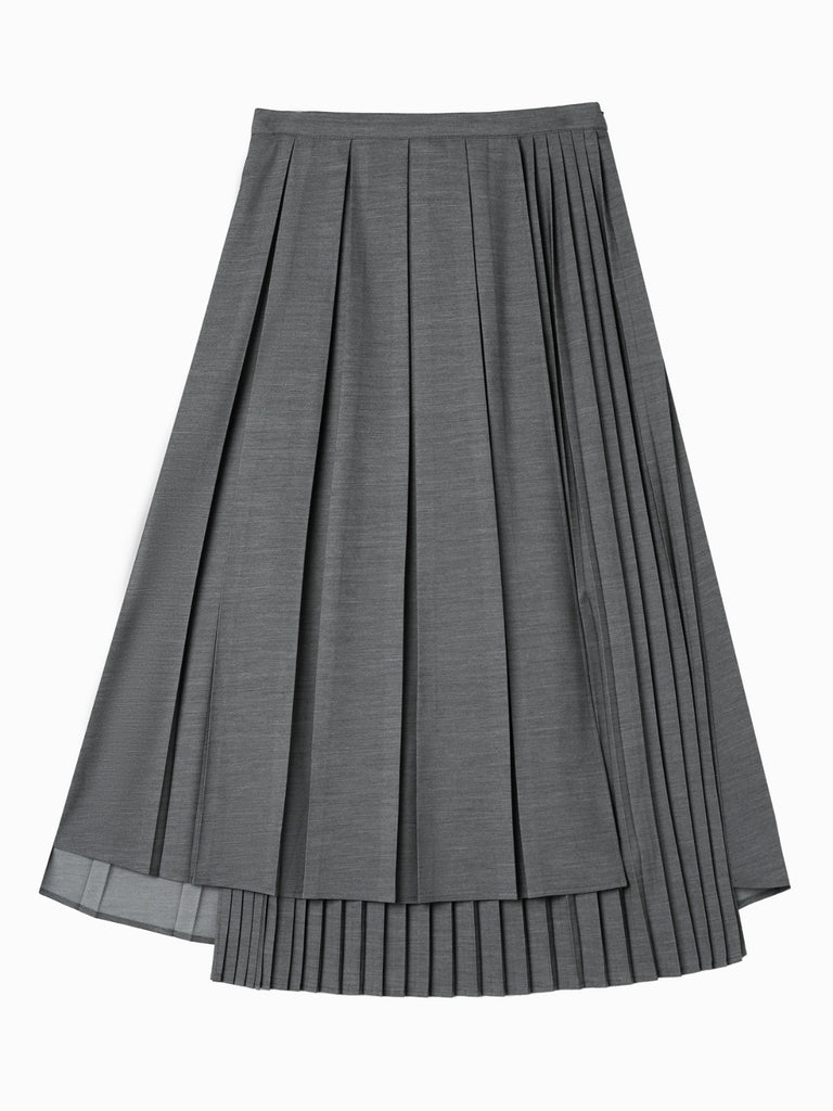 skirt multi stripe open pleated - grey – Lily and Todd